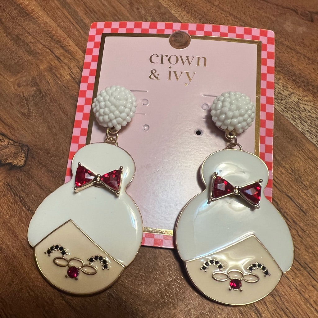 New! Crown & Ivey, Mrs. Claus Earrings!